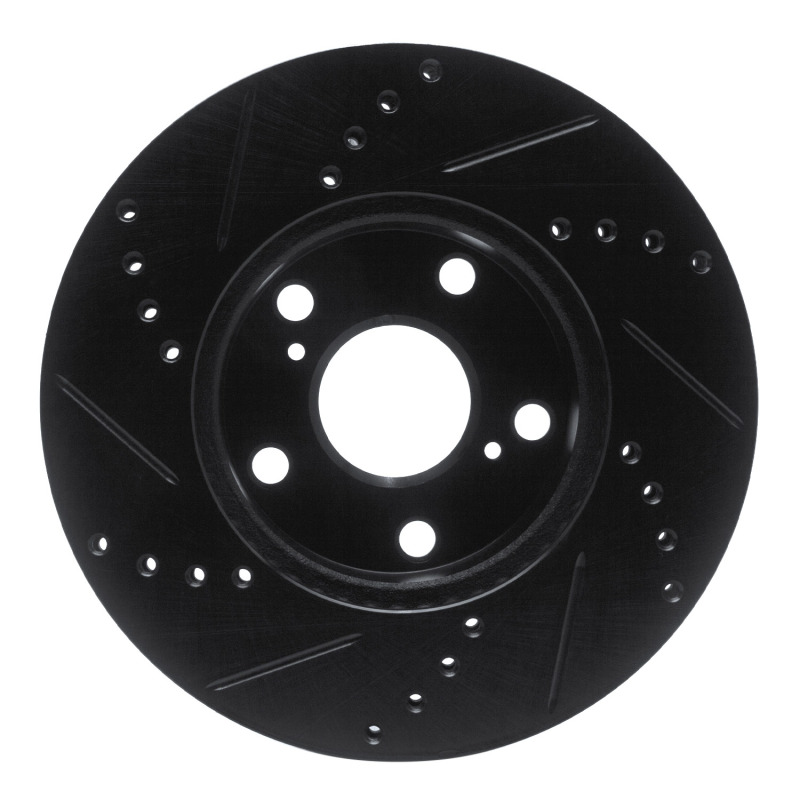Toyota Tacoma Brake Rotor (1) - Front Right - R1 Concepts - Drilled & Slotted - Black - `05-`15